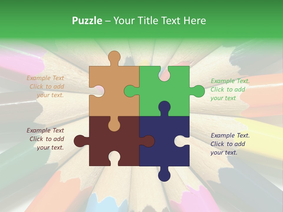 Color Pencils On A White Background PowerPoint Template