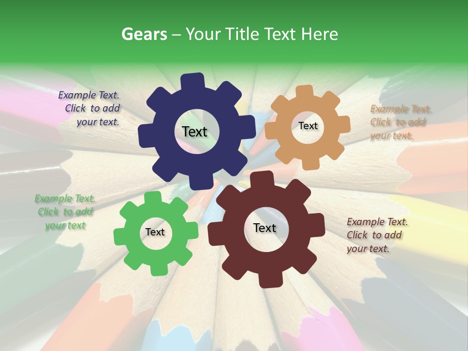 Color Pencils On A White Background PowerPoint Template