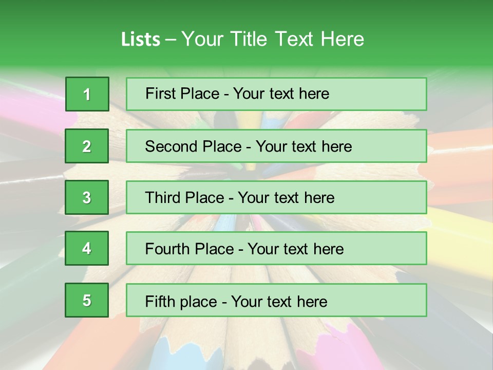 Color Pencils On A White Background PowerPoint Template