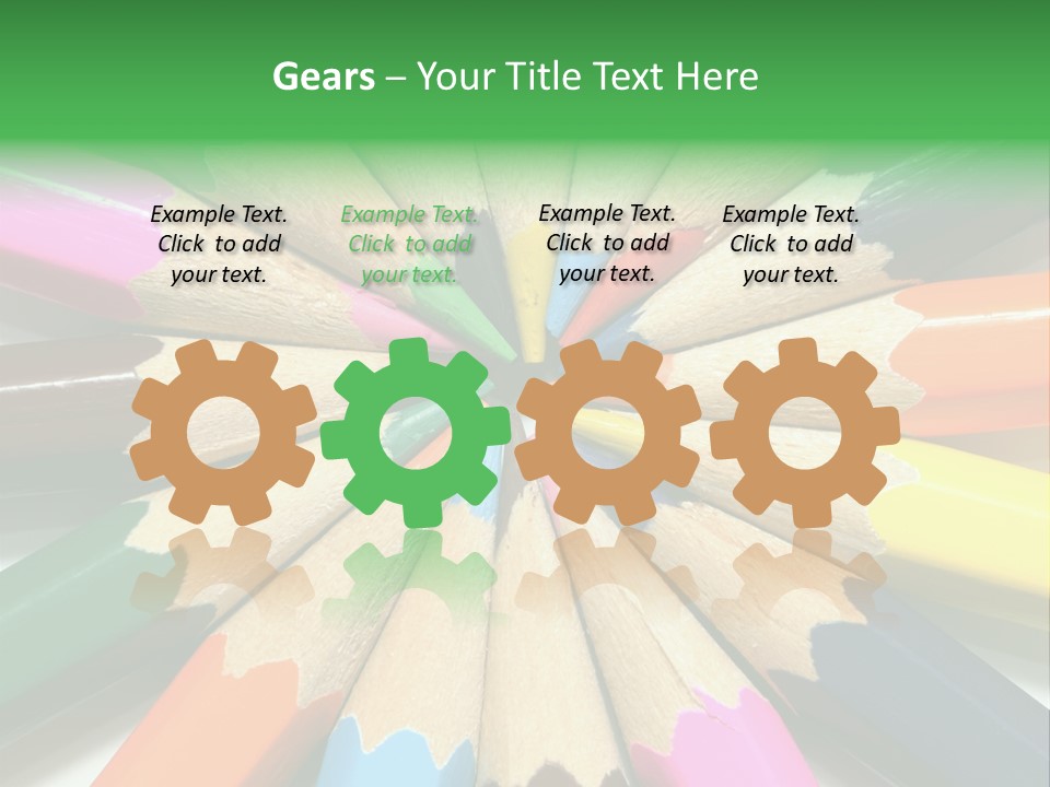 Color Pencils On A White Background PowerPoint Template