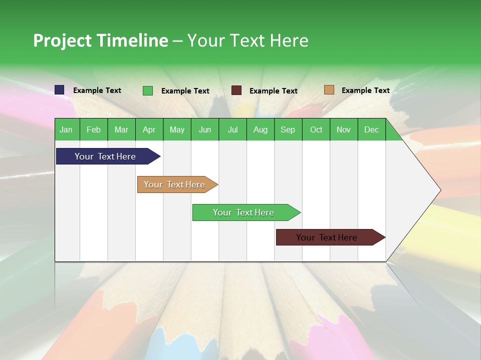 Color Pencils On A White Background PowerPoint Template