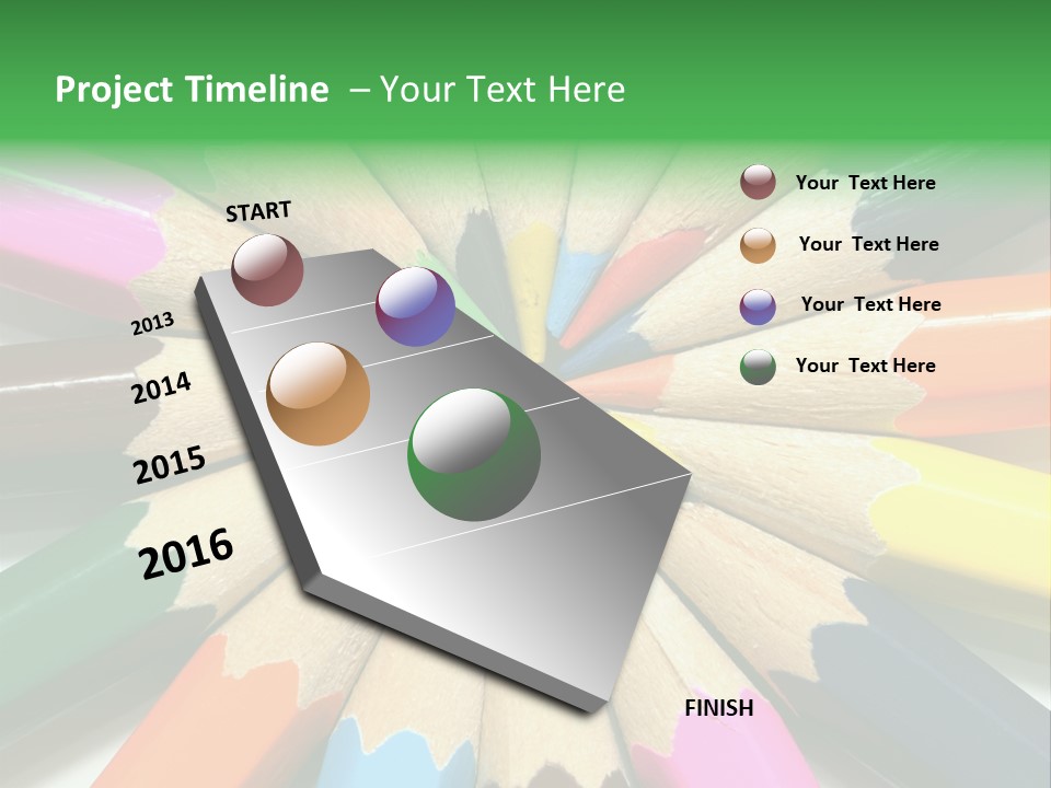 Color Pencils On A White Background PowerPoint Template