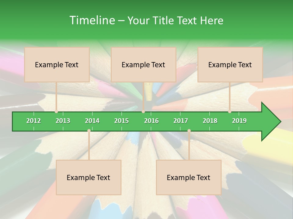 Color Pencils On A White Background PowerPoint Template