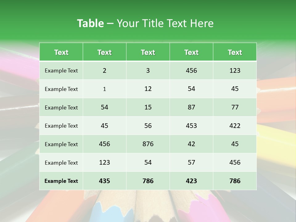 Color Pencils On A White Background PowerPoint Template