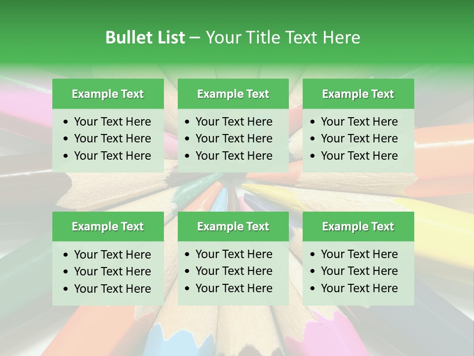 Color Pencils On A White Background PowerPoint Template