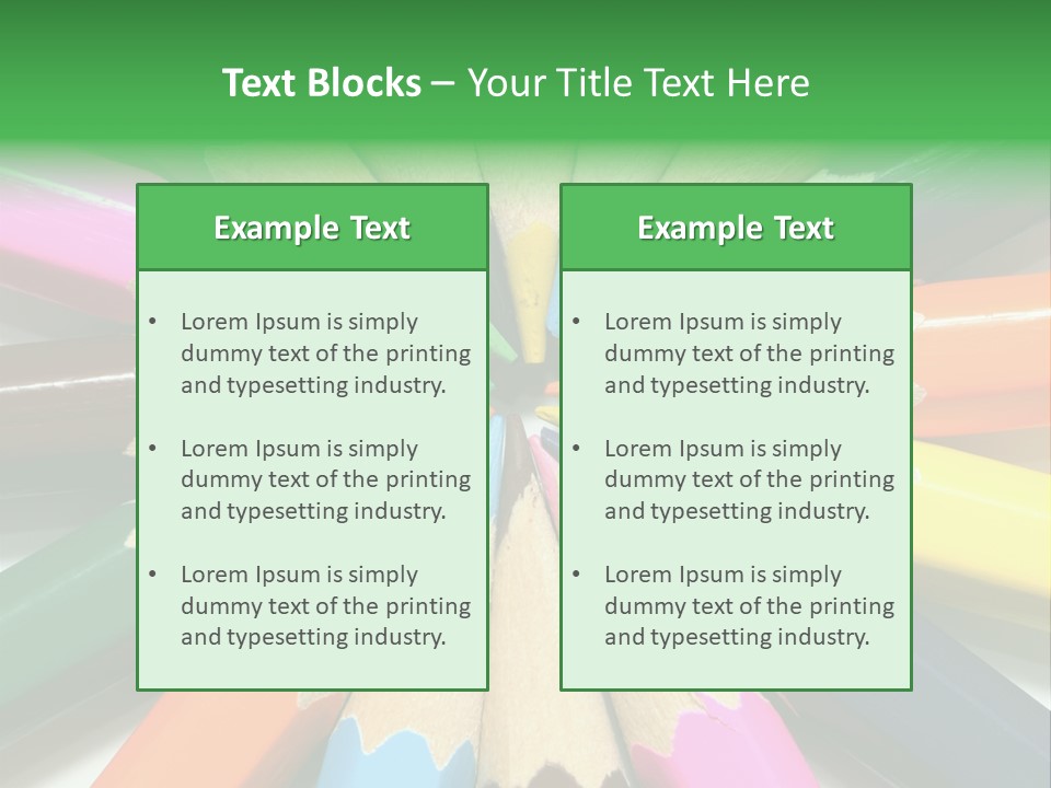 Color Pencils On A White Background PowerPoint Template