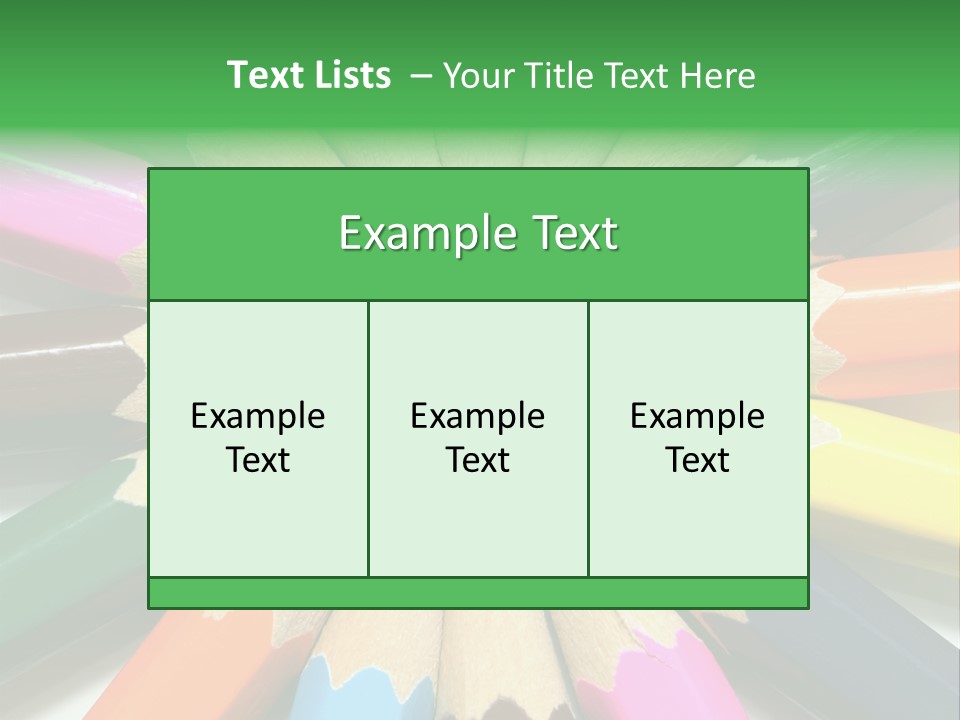 Color Pencils On A White Background PowerPoint Template