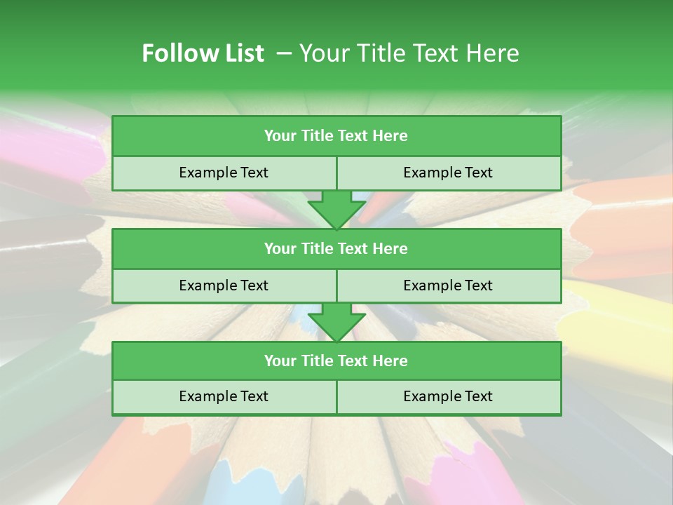 Color Pencils On A White Background PowerPoint Template
