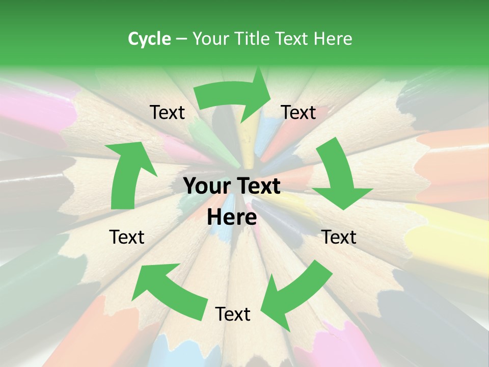 Color Pencils On A White Background PowerPoint Template