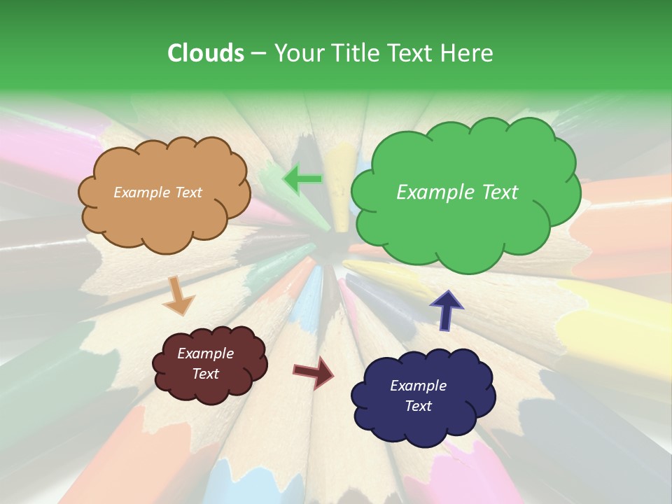 Color Pencils On A White Background PowerPoint Template