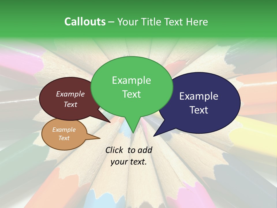 Color Pencils On A White Background PowerPoint Template