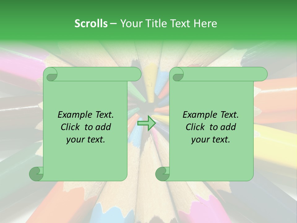 Color Pencils On A White Background PowerPoint Template