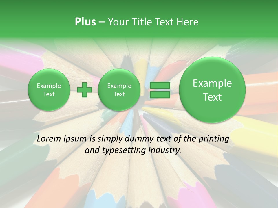 Color Pencils On A White Background PowerPoint Template