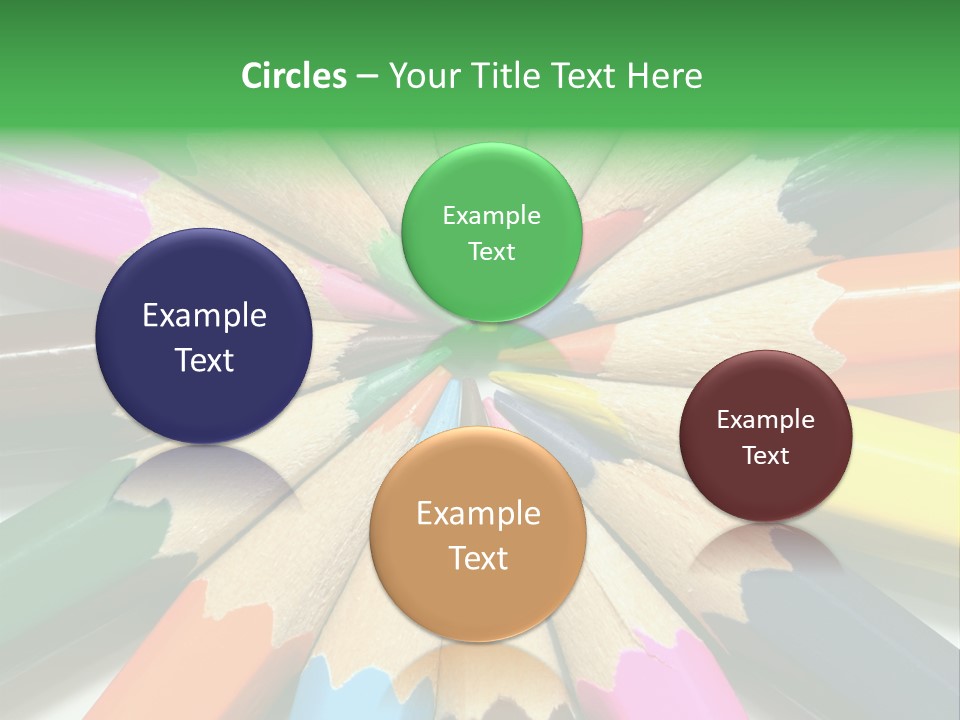 Color Pencils On A White Background PowerPoint Template