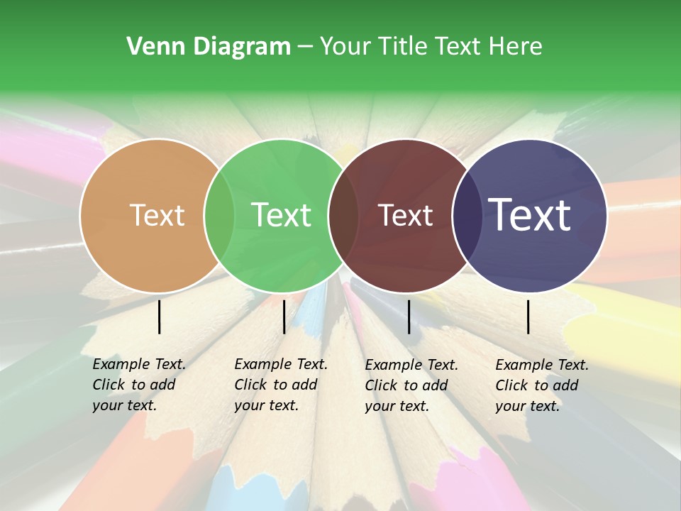 Color Pencils On A White Background PowerPoint Template