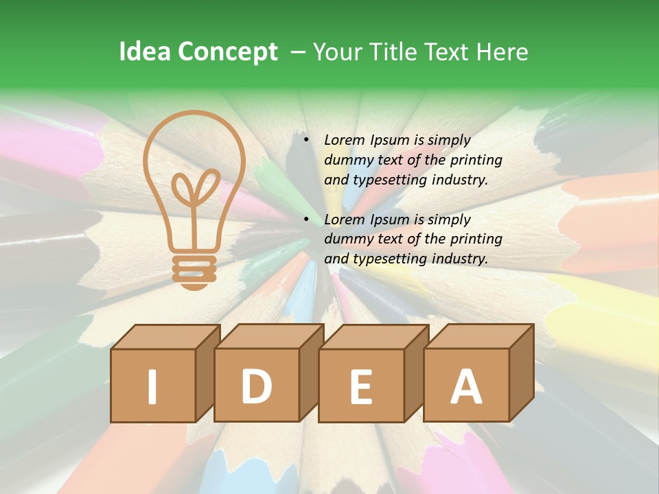 Color Pencils On A White Background PowerPoint Template