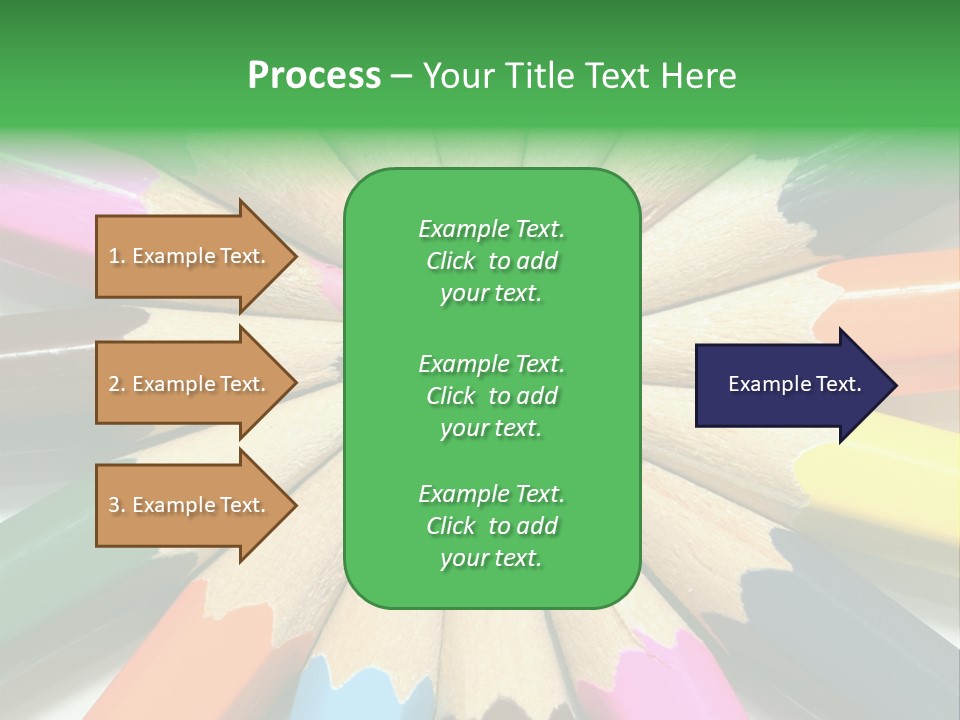 Color Pencils On A White Background PowerPoint Template