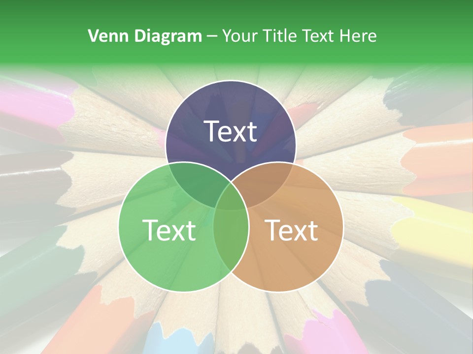 Color Pencils On A White Background PowerPoint Template