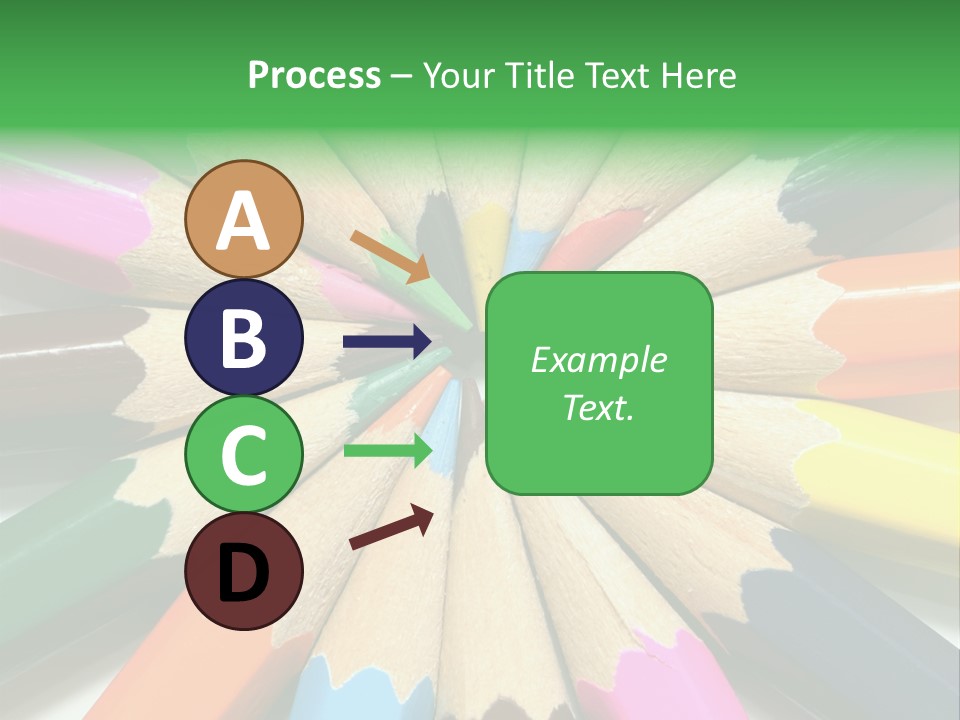 Color Pencils On A White Background PowerPoint Template