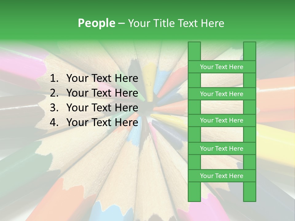 Color Pencils On A White Background PowerPoint Template