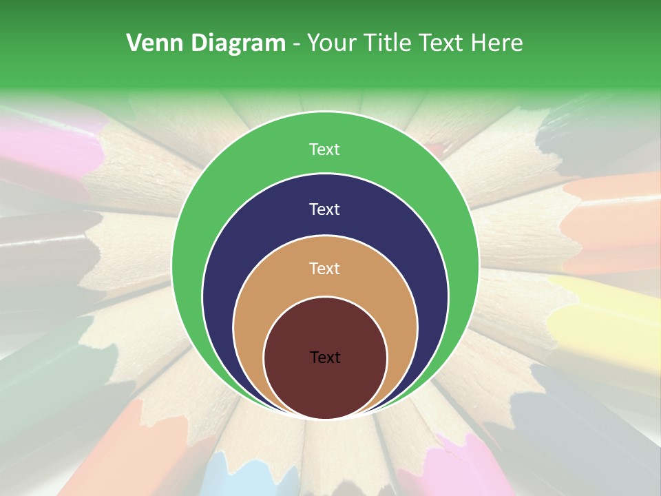Color Pencils On A White Background PowerPoint Template