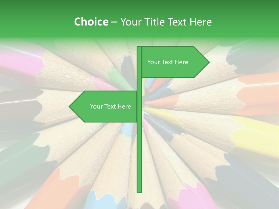 Color Pencils On A White Background PowerPoint Template