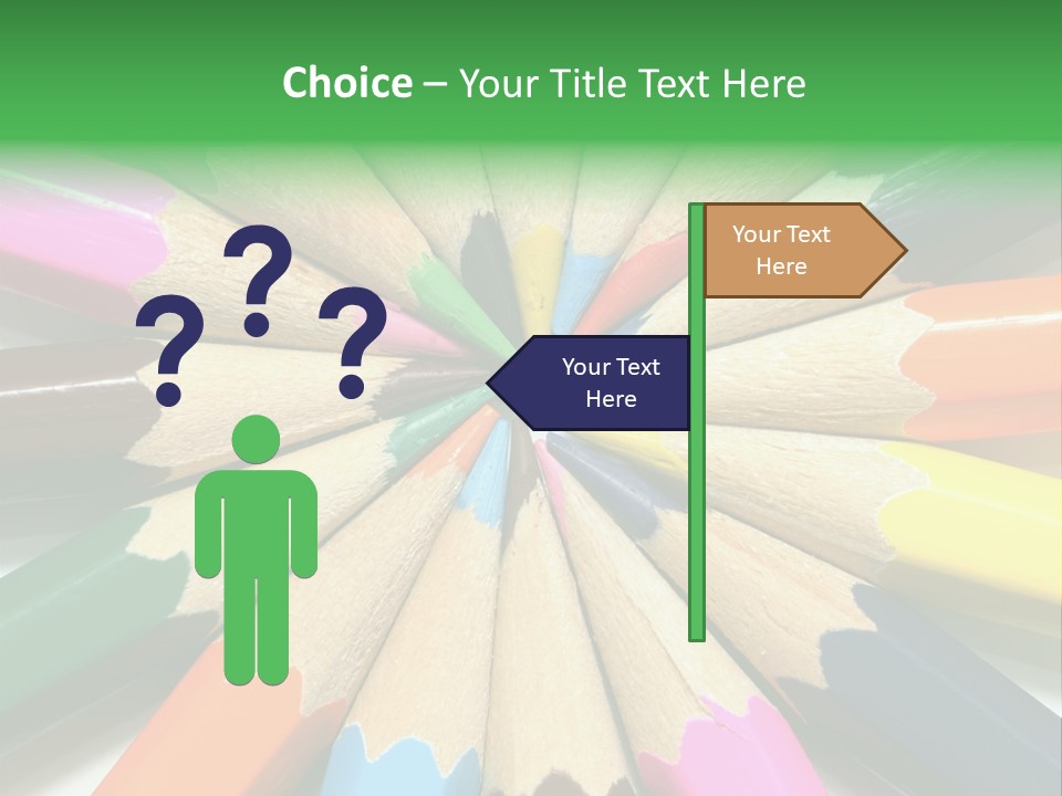 Color Pencils On A White Background PowerPoint Template