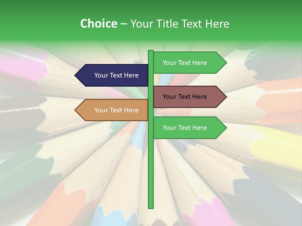 Color Pencils On A White Background PowerPoint Template