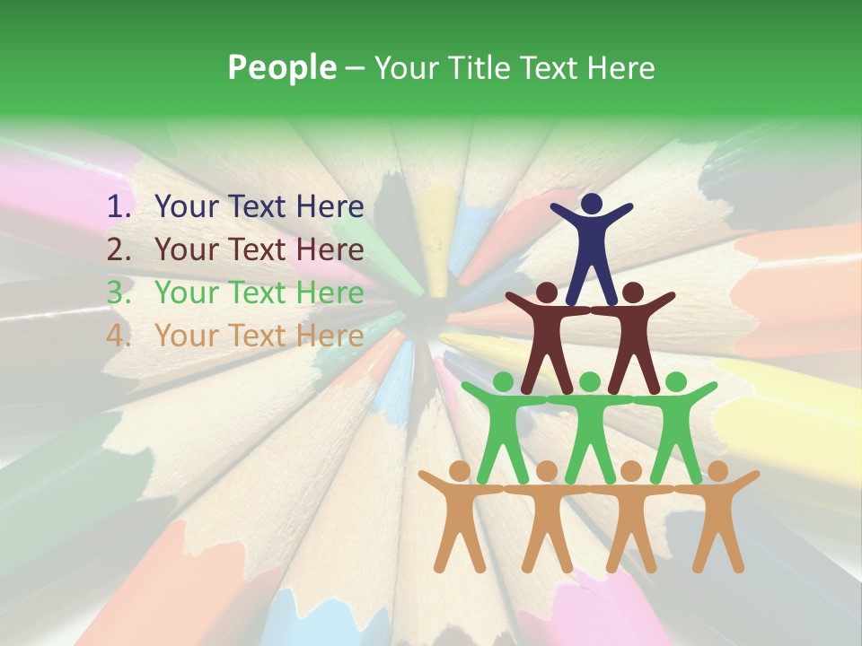 Color Pencils On A White Background PowerPoint Template