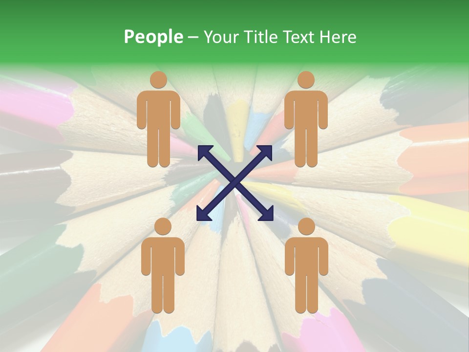 Color Pencils On A White Background PowerPoint Template