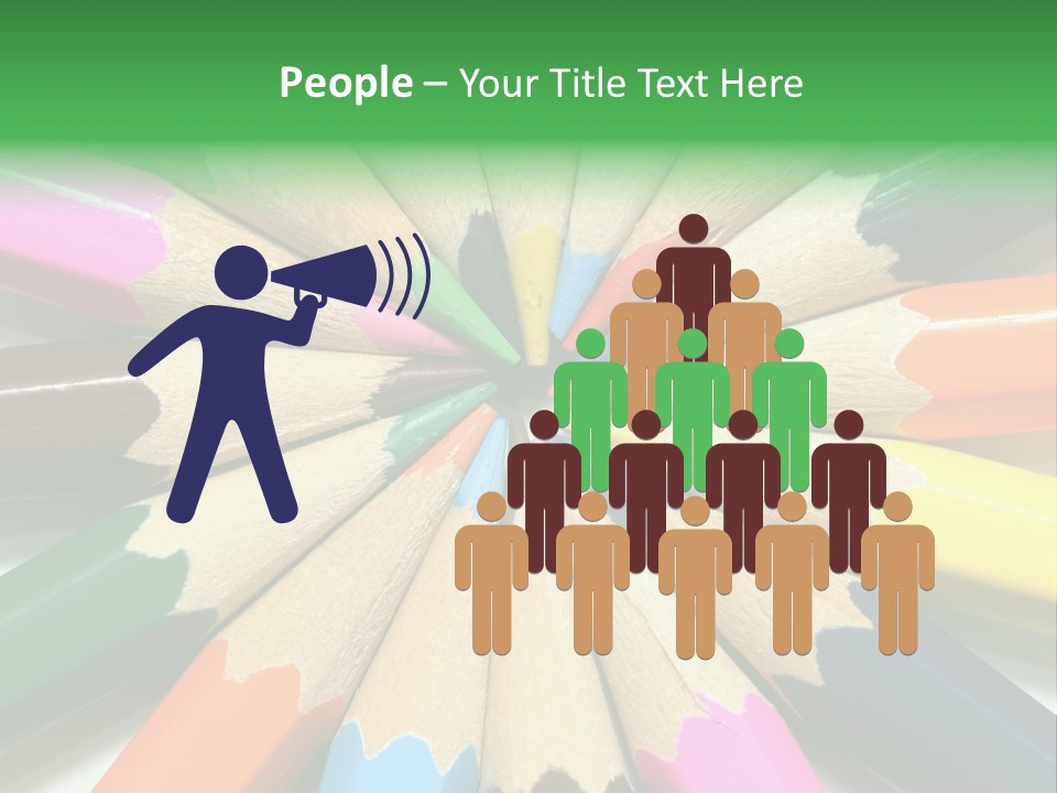 Color Pencils On A White Background PowerPoint Template