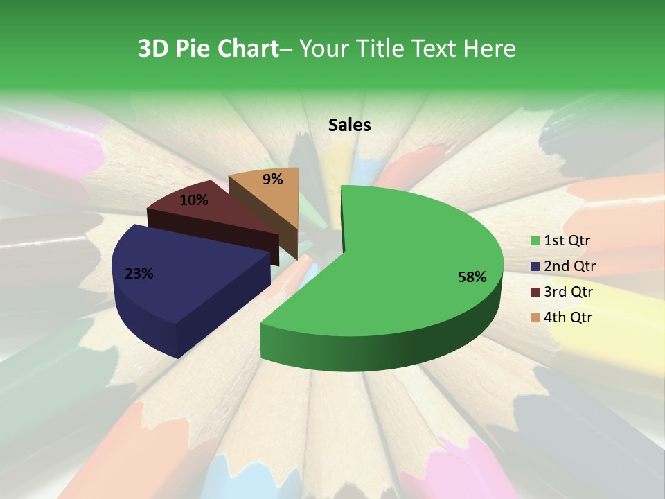 Color Pencils On A White Background PowerPoint Template