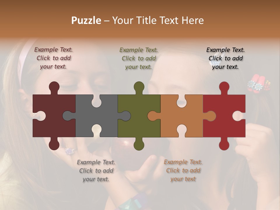 Girls With Apples PowerPoint Template