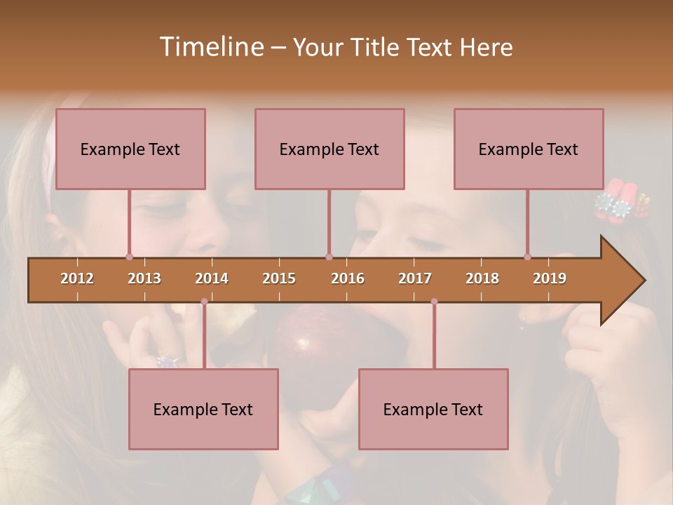 Girls With Apples PowerPoint Template