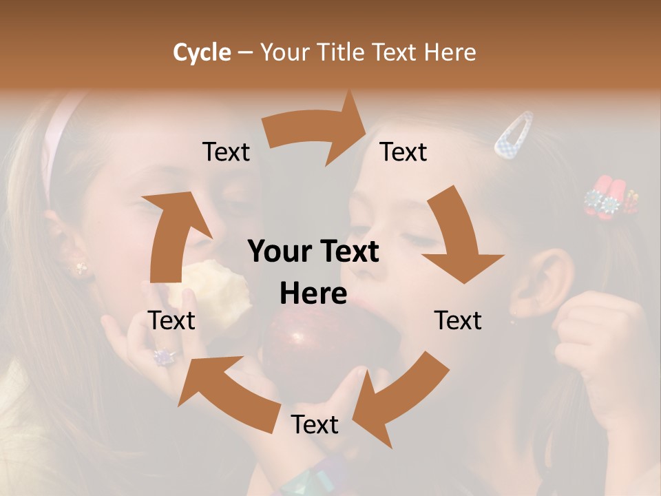 Girls With Apples PowerPoint Template