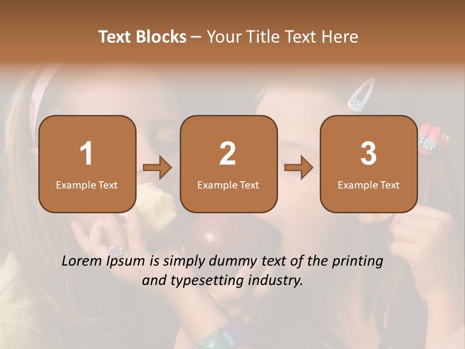 Girls With Apples PowerPoint Template