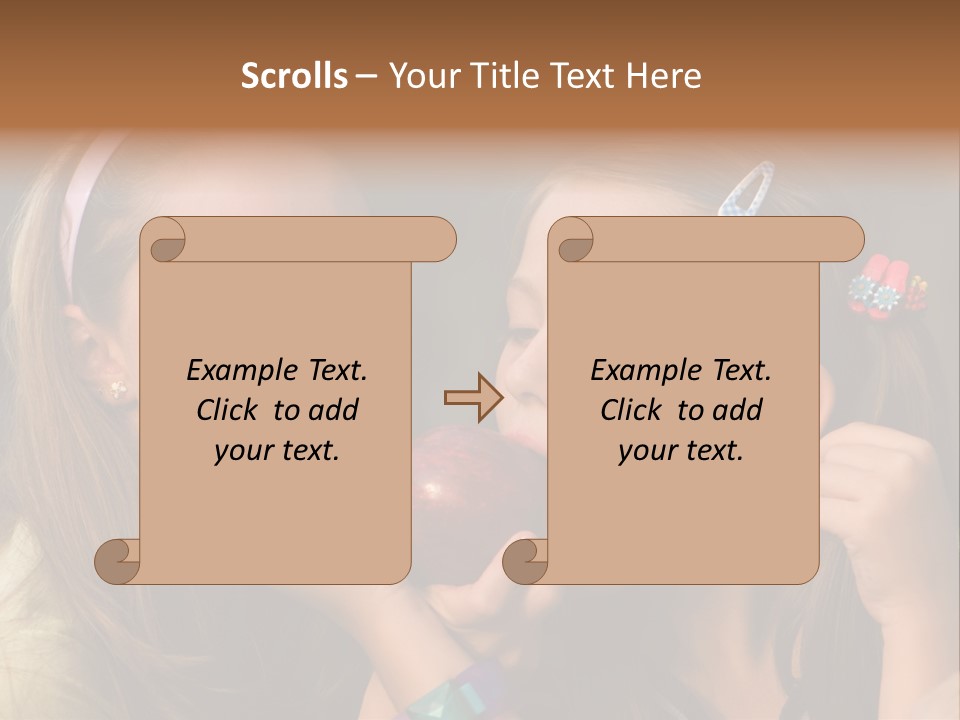 Girls With Apples PowerPoint Template