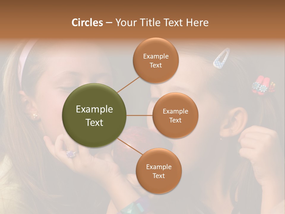 Girls With Apples PowerPoint Template