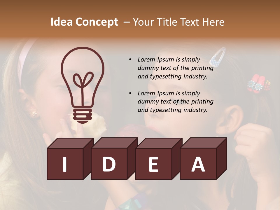 Girls With Apples PowerPoint Template