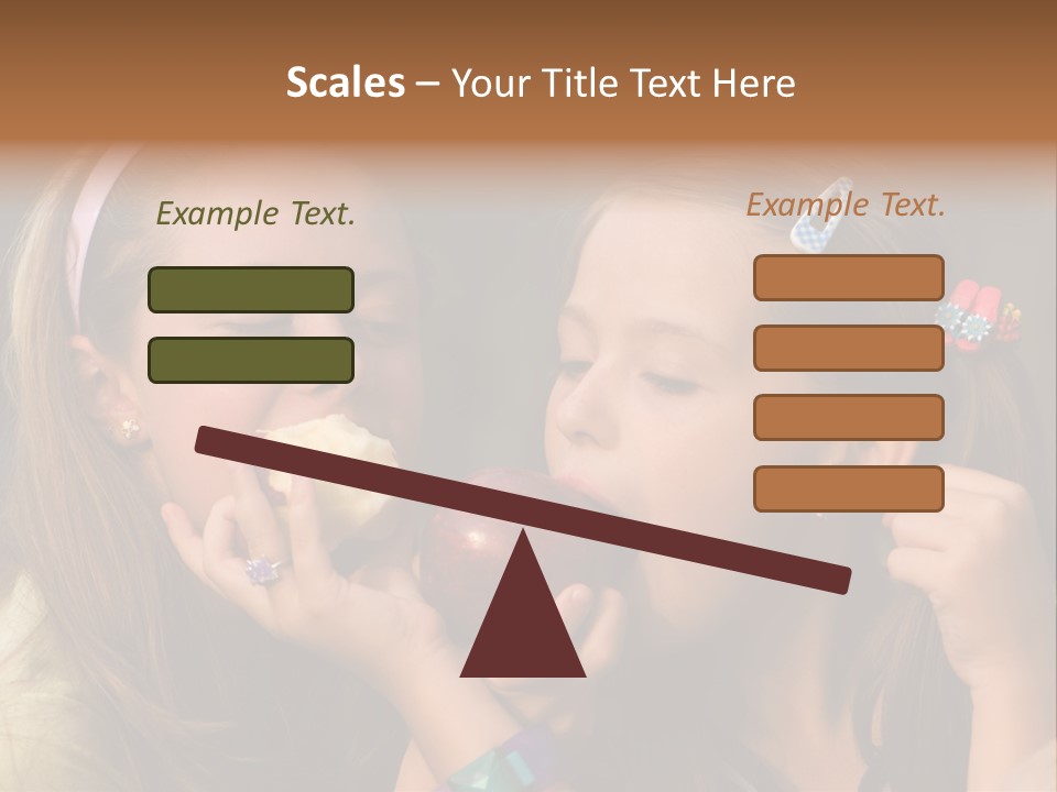 Girls With Apples PowerPoint Template