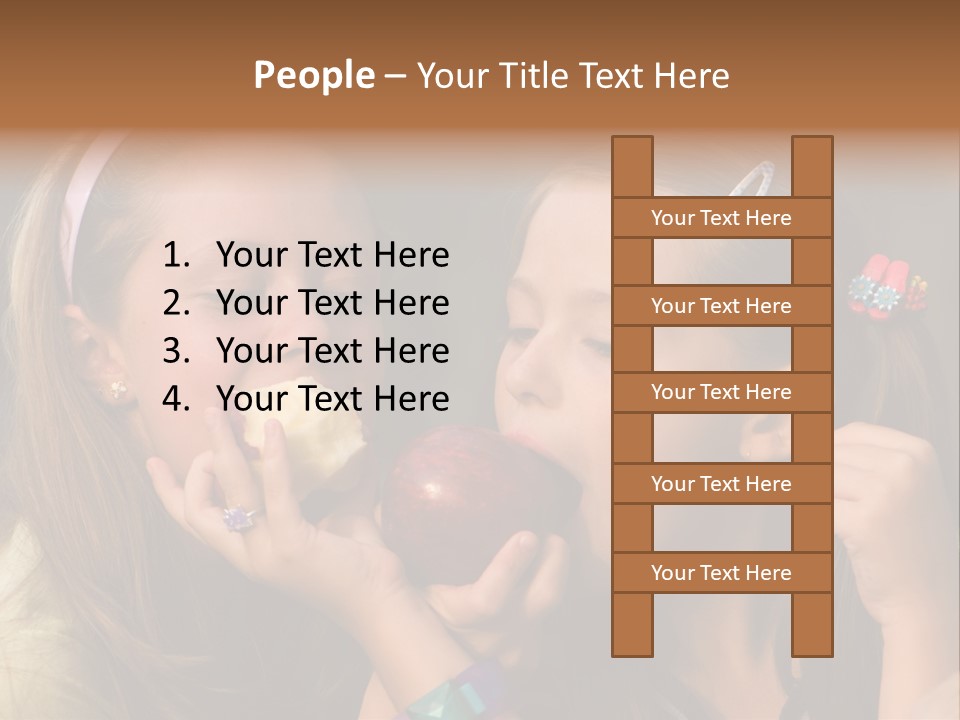 Girls With Apples PowerPoint Template