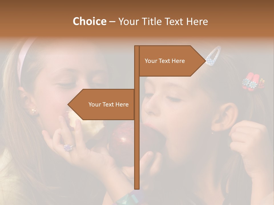 Girls With Apples PowerPoint Template