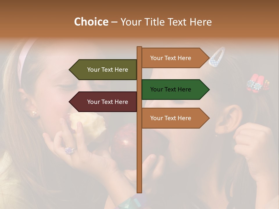 Girls With Apples PowerPoint Template