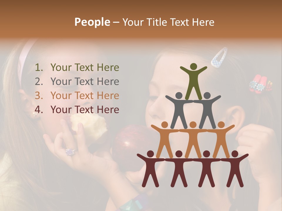 Girls With Apples PowerPoint Template