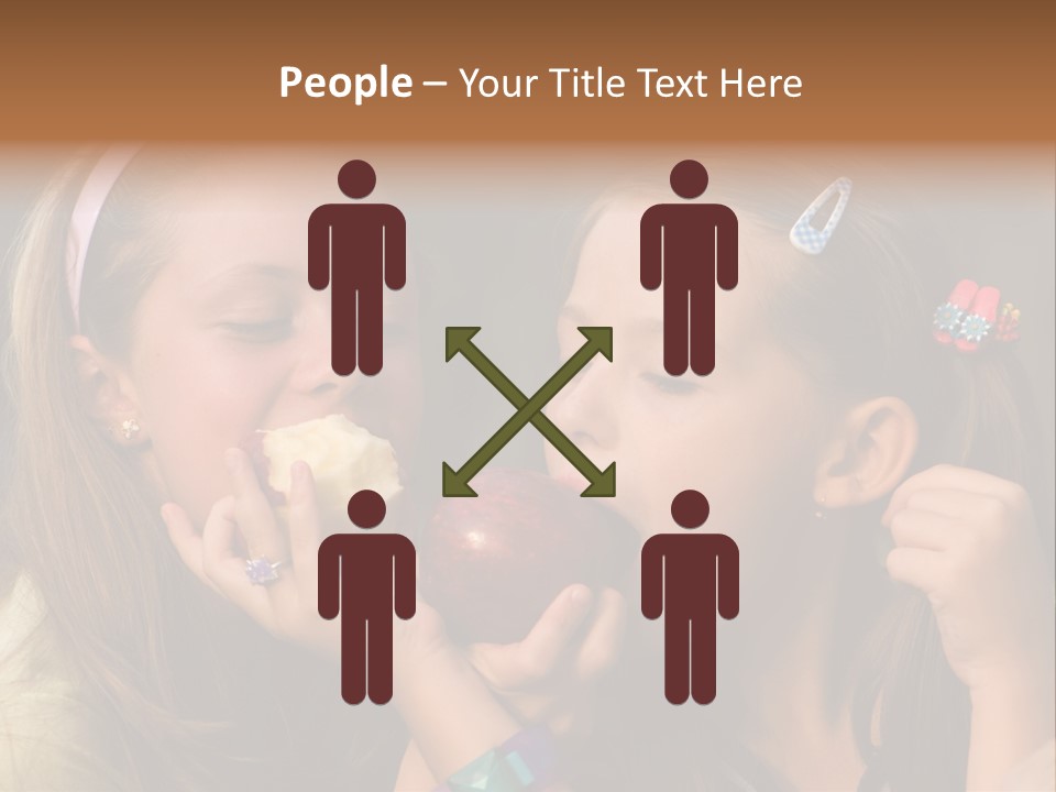 Girls With Apples PowerPoint Template