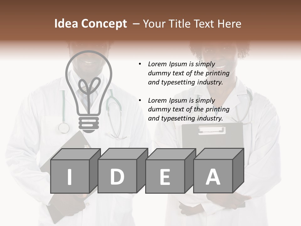 A Couple Of Doctors Standing Next To Each Other PowerPoint Template