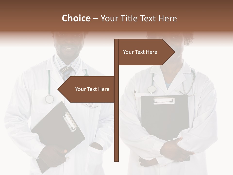 A Couple Of Doctors Standing Next To Each Other PowerPoint Template