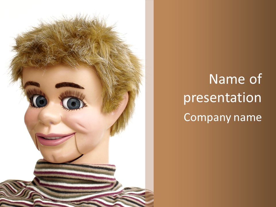 Vintage Ventriloquist Dummy 3 PowerPoint Template