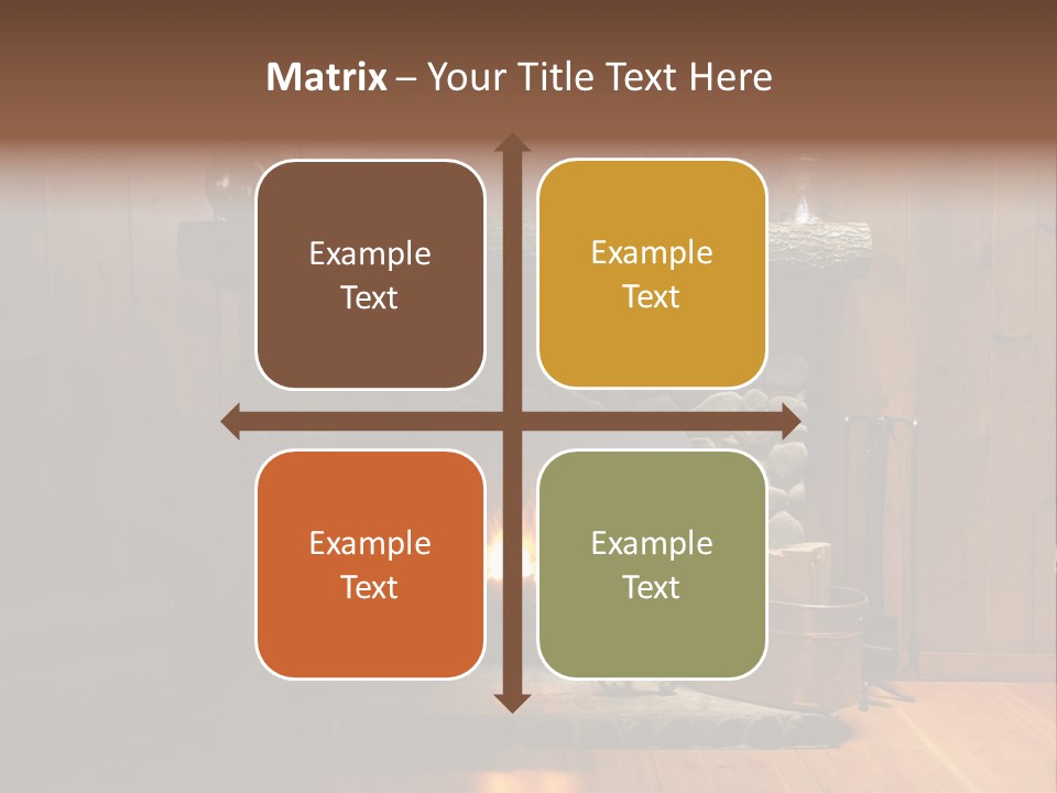 Stone Fireplace With Books On The Mantel And The Fire Blazing Inside With Natural Light PowerPoint Template