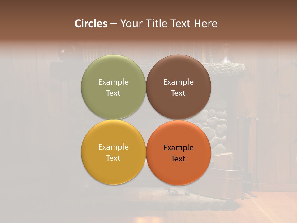 Stone Fireplace With Books On The Mantel And The Fire Blazing Inside With Natural Light PowerPoint Template